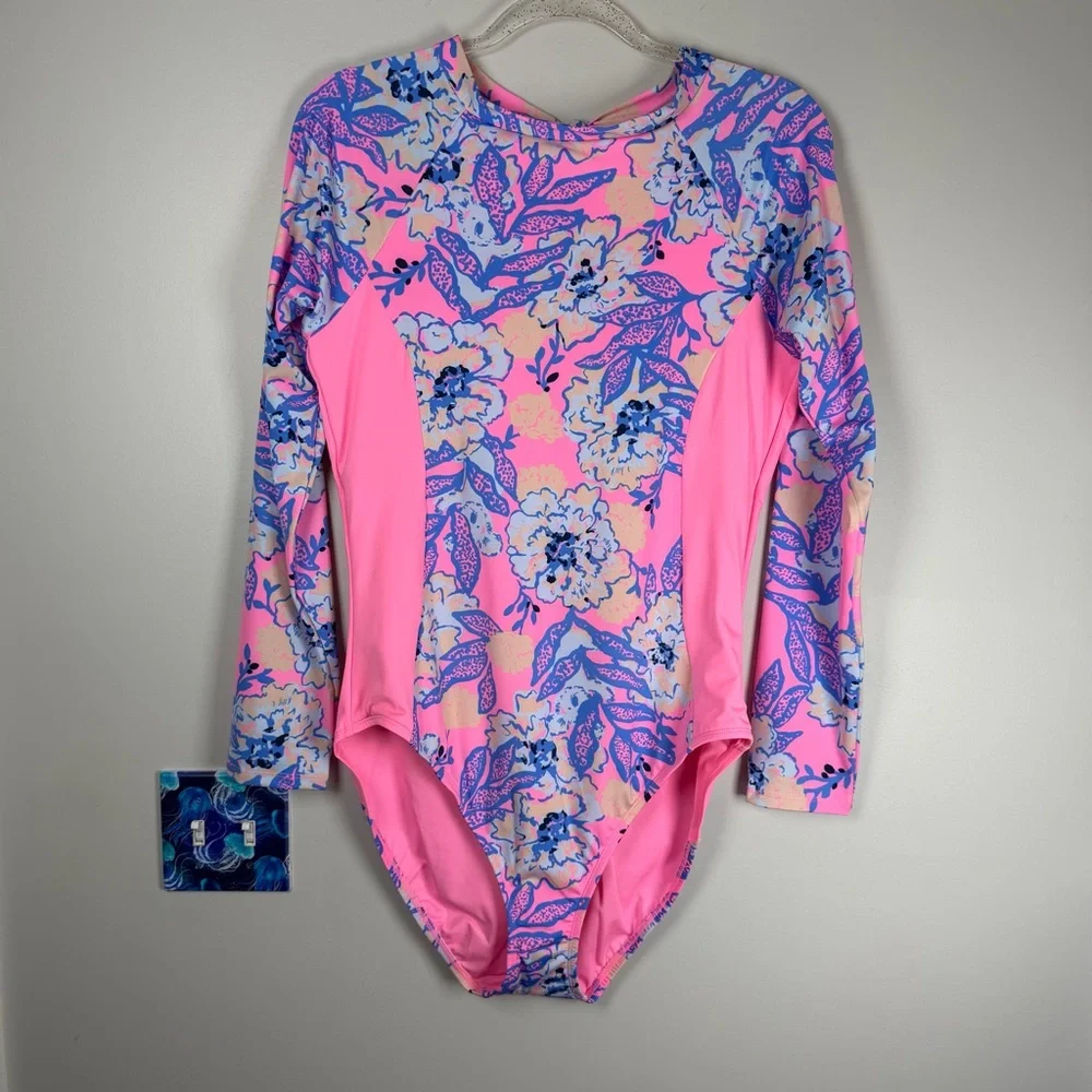 NWT Lilly Pulitzer UPF 50 Wynton Rashguard One Piece Swimsuit  KOALAFIED Size 16